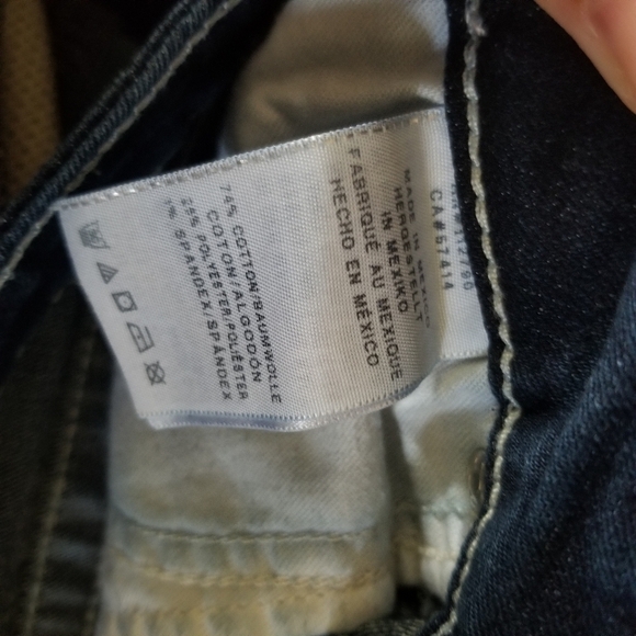 True Religion Dark Wash Skinny ami-Rise Bejewelled Denim Jeans Size 29 - Picture 2 of 8